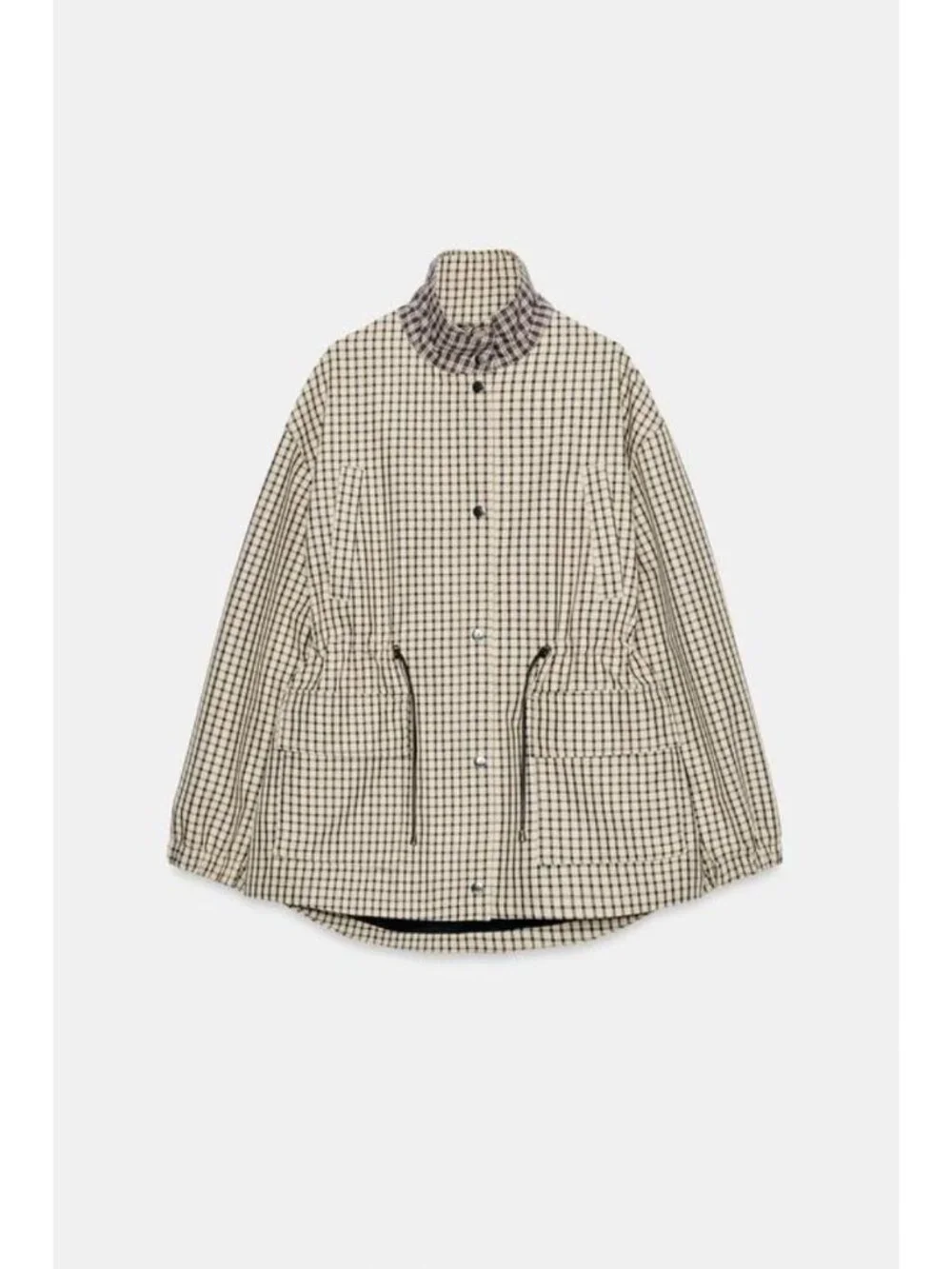 ZARA PLAID HIGH-NECK JACKET - Picture 12 of 14